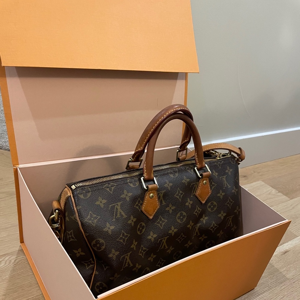 Louis Vuitton Speedy 35 w/ leather strap - Picture 2 of 12